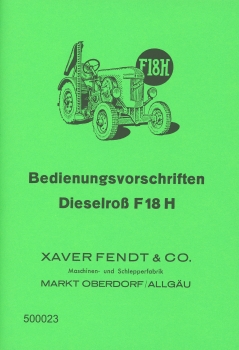 Betriebsanleitung Dieselross F 18 H ( 01.51 )